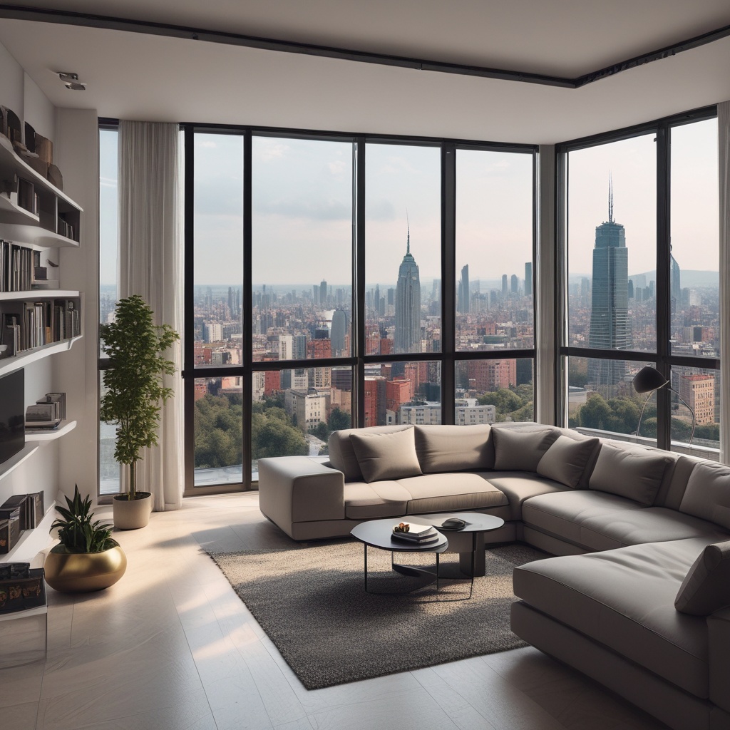 Modern apartment with city view